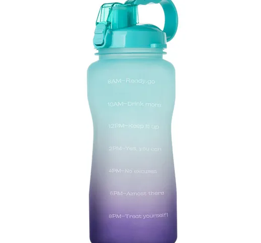Bottiglia d'acqua motivazionale da 128 once / 3,8 litri con segnatempo e cannuccia borracc...