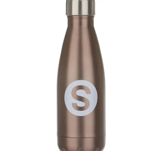 Kasanova - Bottiglia termica con lettera S da 350 ml, in acciaio marrone