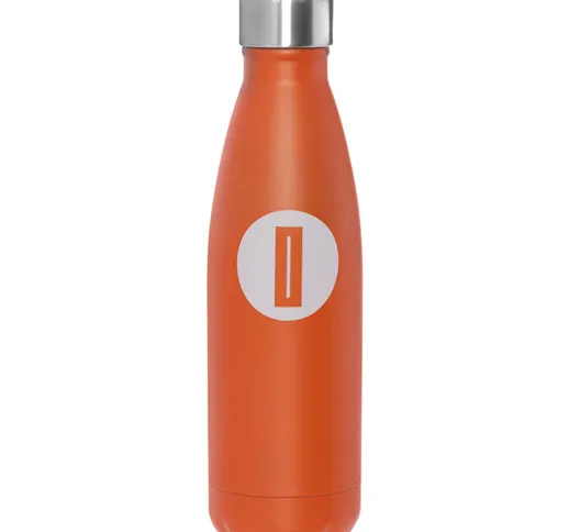 Bottiglia termica lettera I in acciaio inox, da 500 ml arancione