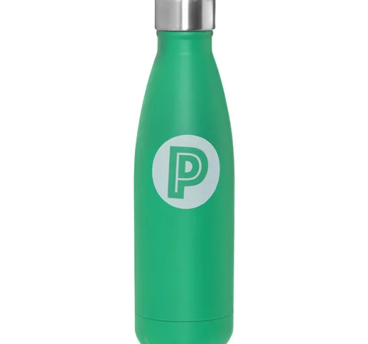 Bottiglia termica lettera P in acciaio inox, da 500 ml verde
