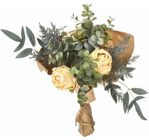 Giordanoshop - Set 2 Bouquet Artificiale Romantico con Rose Altezza 30 cm