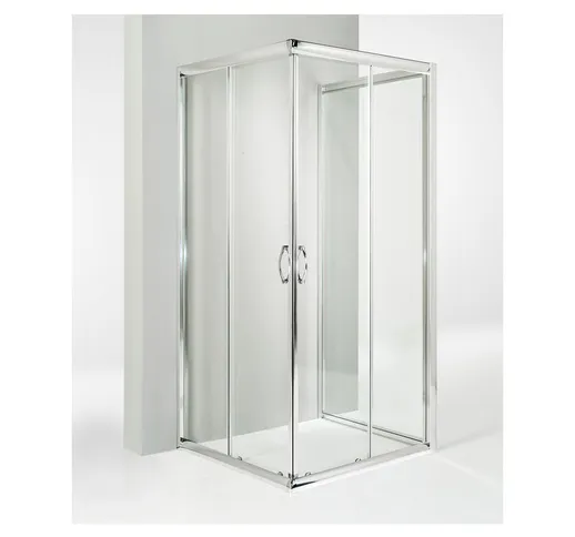 Box doccia 3 lati porta scorrevole 60x60x60 cm trasparente