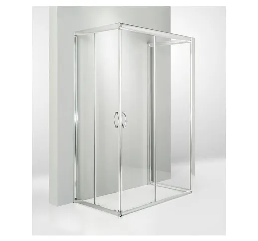 Box doccia 3 lati porta scorrevole 75x120x75 cm trasparente