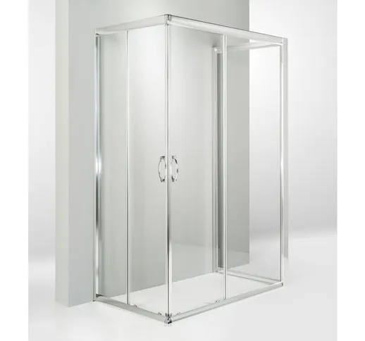 Box doccia 3 lati porta scorrevole 80x95x80 cm trasparente