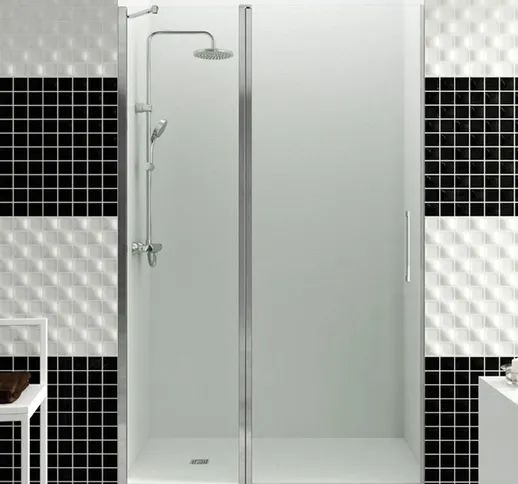 Box doccia a nicchia 70 cm Open con porta a battente con chiusura magnetica a parete - 