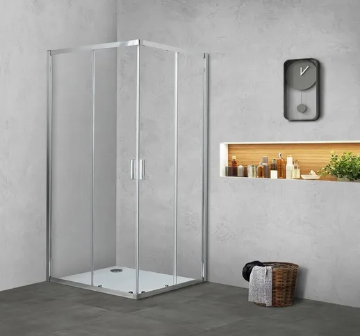 Box doccia TOKYO doppia porta scorrevole rettangolare 90x70 cm altezza 200 cm cristallo 6...