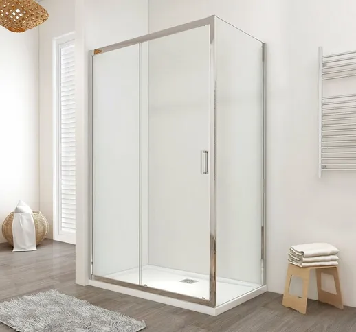 Box doccia LISBONA porta scorrevole rettangolare 120x75 cm altezza 190 cm cristallo 6 mm