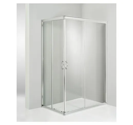Box doccia angolare porta scorrevole 70x100 cm trasparente altezza 180 cm