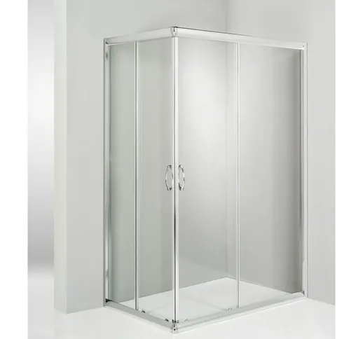 Box doccia angolare porta scorrevole 70x95 cm trasparente altezza 180 cm
