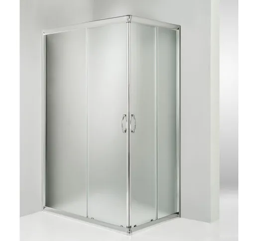 Box doccia angolare porta scorrevole 80x100 cm opaco altezza 180 cm