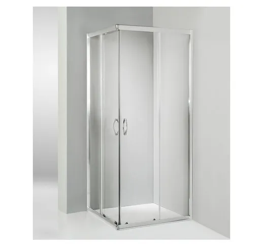 Box doccia angolare porta scorrevole 80x120 cm trasparente serie n