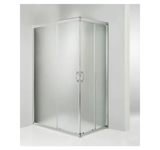 Box doccia angolare porta scorrevole 80x80 cm opaco altezza 180 cm