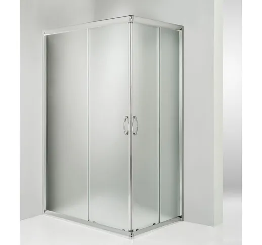 Box doccia angolare porta scorrevole 85x95 cm opaco altezza 180 cm