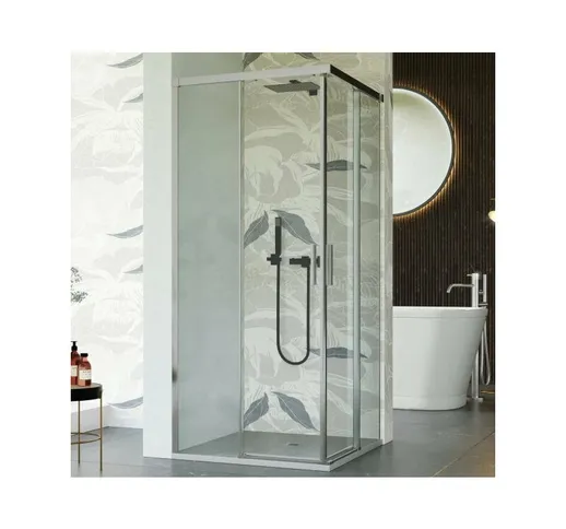 Box doccia due lati scorrevole h195cm cristallo 6mm trasparente Lombucco Niconi Trasparent...