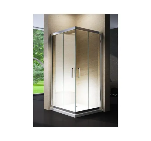 Box doccia scorrevole in cristallo 6mm h.195 cm due lati SOCOTRA Trasparente 6mm,70x70 cm
