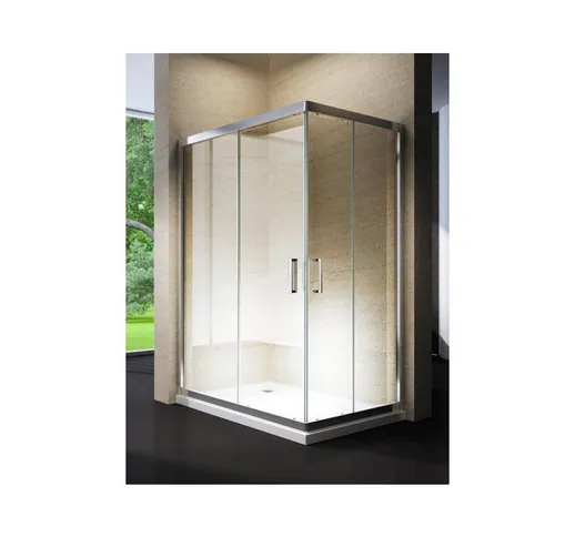 Box doccia scorrevole in cristallo 6mm h.195 cm due lati SOCOTRA Trasparente 6mm,70x100 cm