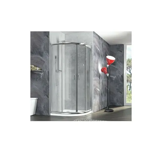 Box doccia semicircolare , scorrevole in cristallo 6mm Ponza Trasparente 6mm,90x90 cm
