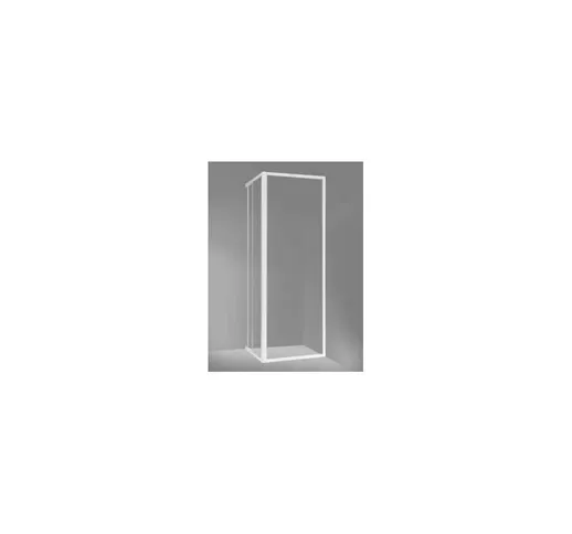 Box doccia Smeralda a soffietto in cristallo 3 mm stampato 70x70 cm con profilo bianco - G...