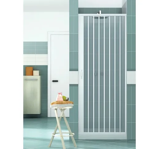 Porta Parete Doccia 150 Cm 1 Anta A Soffietto In Pvc H185 Caldoni Vens Grigio