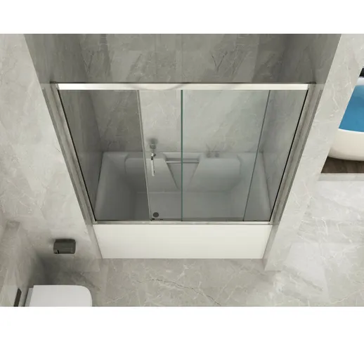 Box Doccia per vasca in vetro da 6 mm 1 lato apertura scorrevole trasparente - Misura: 150...