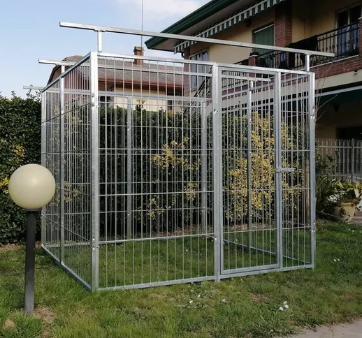 Box per cani da esterno in rete con predisposizione alla copertura zincatura elettrolitica...