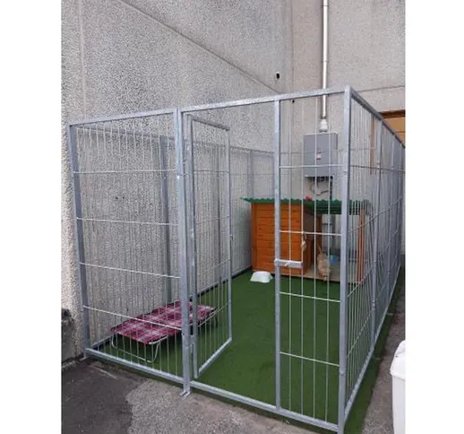 Box per cani singolo da esterno recinzione in rete zincatura elettrolitica dimensioni 400...
