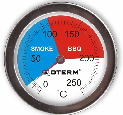 101200 - Termometro per barbecue, in acciaio inox, 0 °c + 250 °c, 70 mm - Browin
