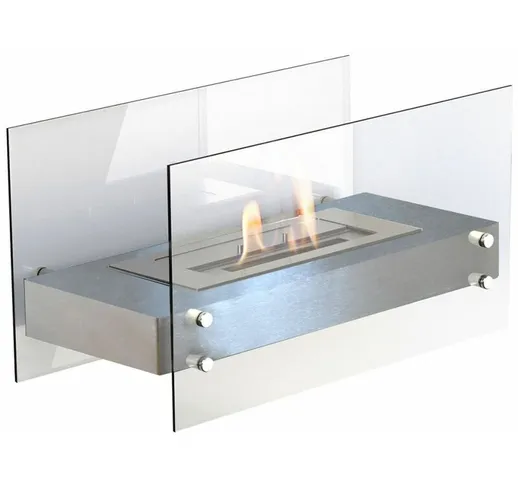 Bruciatore a bioetanolo da tavolo Silver cm 35x60x30 FALUN-SILVER - Glow-fire