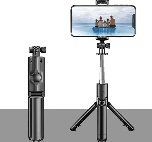 BT Selfie Stick Treppiede pieghevole Rotazione a 360 ¡ã Supporto per telefono cellulare re...