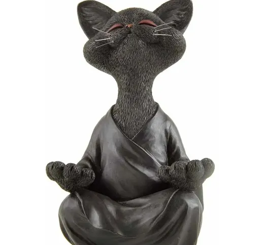Buddha Gatto Statua Collezione di Meditazione Yoga Regalo per Gli Amanti dei Gatti Decoraz...