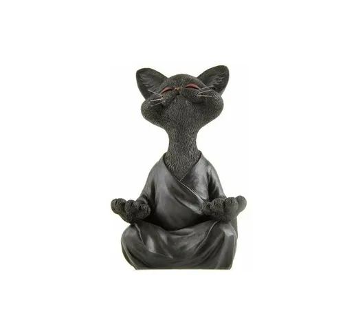 Buddha gatto statua meditazione yoga regalo da collezione per gli amanti dei gatti, decora...