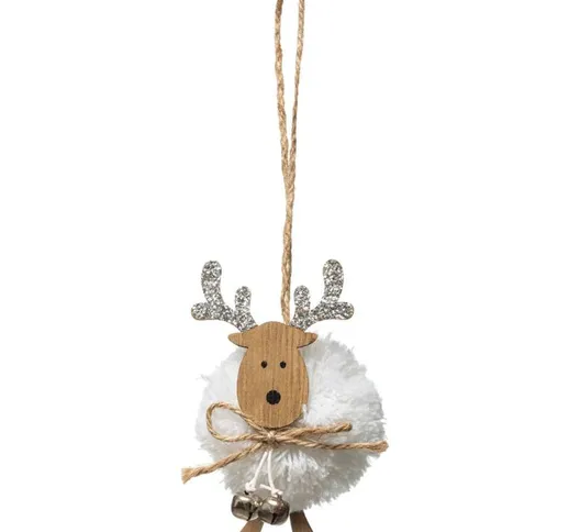 Cag albero di natale con renna bianca testurizzata 10 cm Feeric Lights&christmas Renna