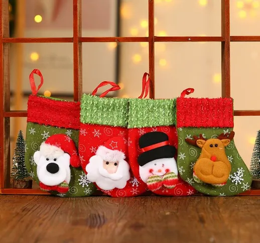  - calze natalizie tradizionali, calze natalizie decorative, calze natalizie, pendenti (al...