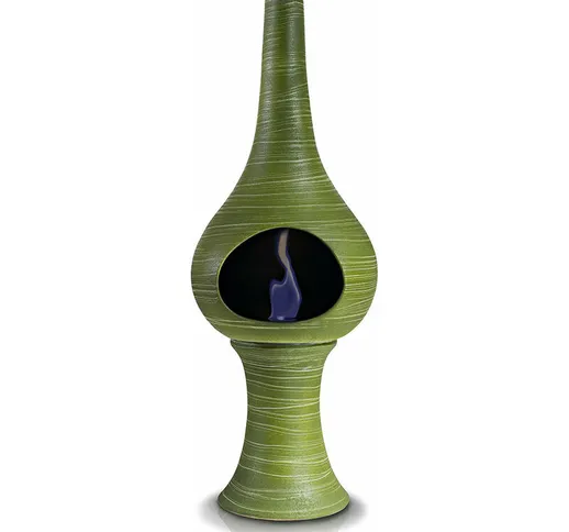 Camino A Bioetanolo Da Pavimento In Ceramica 35x95 Cm Ferazzoli Flute Verde Millerighe