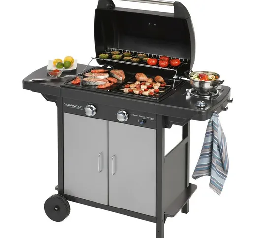 Campingaz Barbecue a Gas 3 Bruciatori Griglia con Fornello Coperchio Ruote BBQ