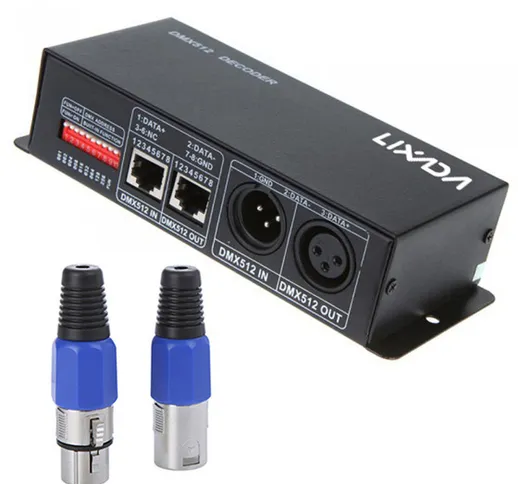 canale 3 Lixada DMX decoder regolatore 12-24V per bar luce LED RGB LED