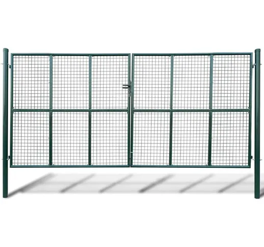 vidaXL Cancello a Rete per Giardino 415 x 225 cm / 400 x 175 cm - Verde