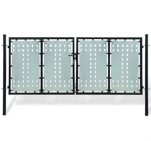 Vidaxl - Cancello per Recinzione Singolo Nero 300 x 175 cm