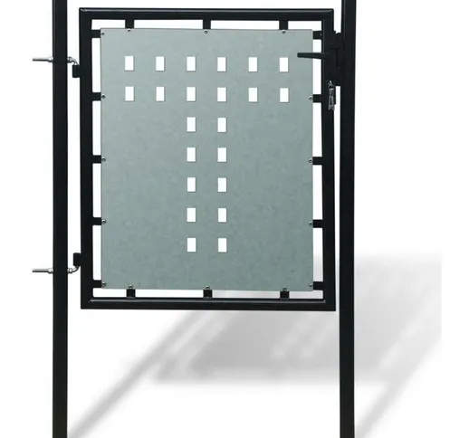 Cancello cancelletto per recinzione singolo nero 100 x 150 cm VD03862