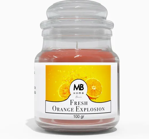 Candela Profumata 100 Gr In Cera Vegetale Vasetto In Vetro Fresh Orange Explosion