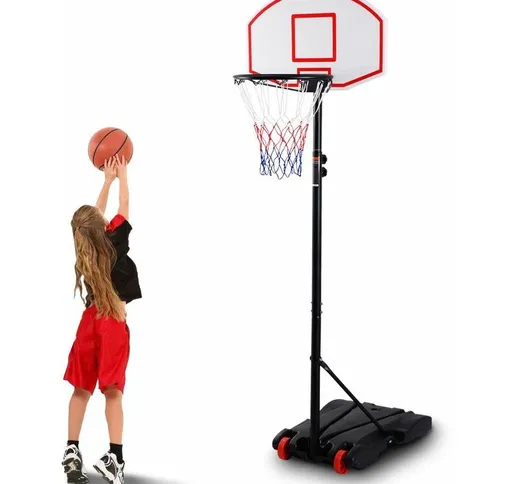 Canestro da Basket Portatile, Basket Supporto Regolabile in Altezza da 178 a 208 cm