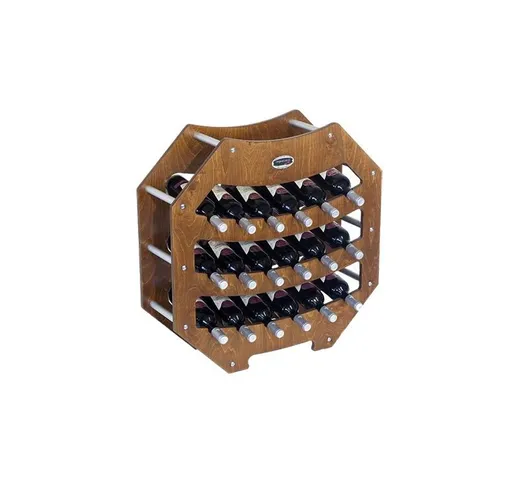 Cantinetta Portabottiglie in Legno Scaffale mobile per Bottiglie vino made in italy mod. O...