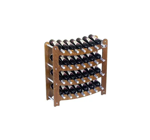 Cantinetta Portabottiglie in Legno Scaffale mobile per Bottiglie vino MADE IN ITALY mod. S...
