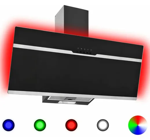 Cappa RGB con LED 90 cm in Acciaio Inox e Vetro Temperato