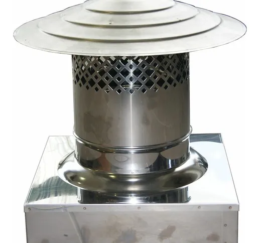Cappello cinese a rete base quadra acciaio inox 304 per scarico fumi dimensione (cm): 32x3...