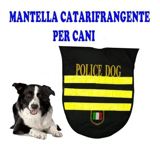 Cappotto Vestito Impermeabile Catarifrangente Cane Police Dog Taglia S