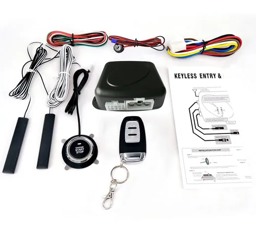 Car SUV Switch Keyless Entry Engine Start Alarm System with One Remote Controller Push But...