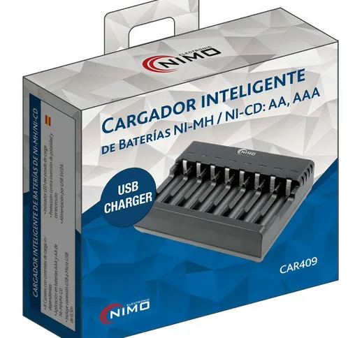 Caricabatterie Aa Aa Aaa Nicd Nimh 8 batterie indipendenti Car409