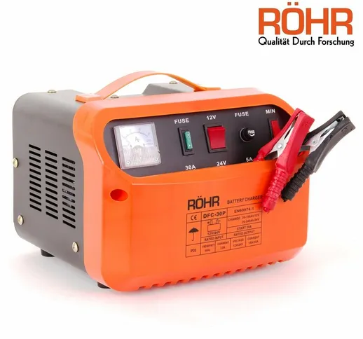 Röhr - Caricabatteria per Auto rohr DFC-30P Batterie 10A 12V / 24V Riparazione Auto per Av...