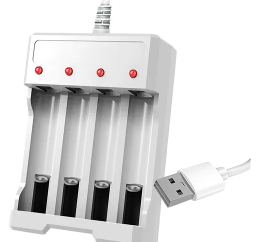 Caricabatterie USB Caricabatterie per batterie ricaricabili a ricarica rapida a 4 slot Car...